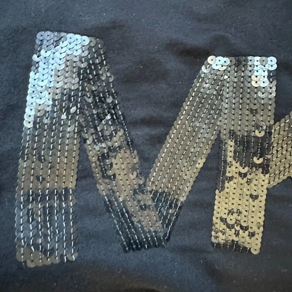 Michael Kors Black Long Sleeve Sweatshirt With Sequin MK Logo Size Medium - Image 6