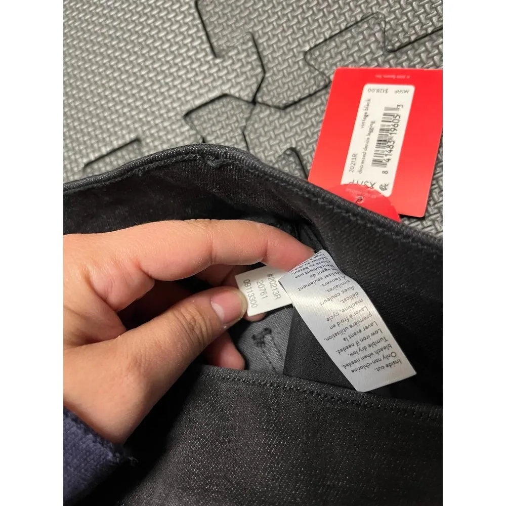 Spanx 20213R Sz xs Black Vintage Distressed Ankle High Rise Skinny Jean Leggings - Image 5