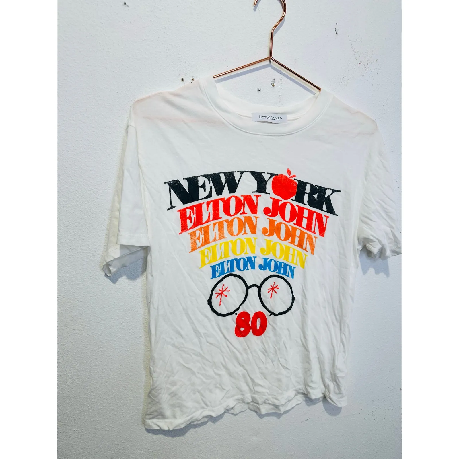 DAYDREAMER Elton John New York Boyfriend Tee size Extra Small Flawed - Image 8