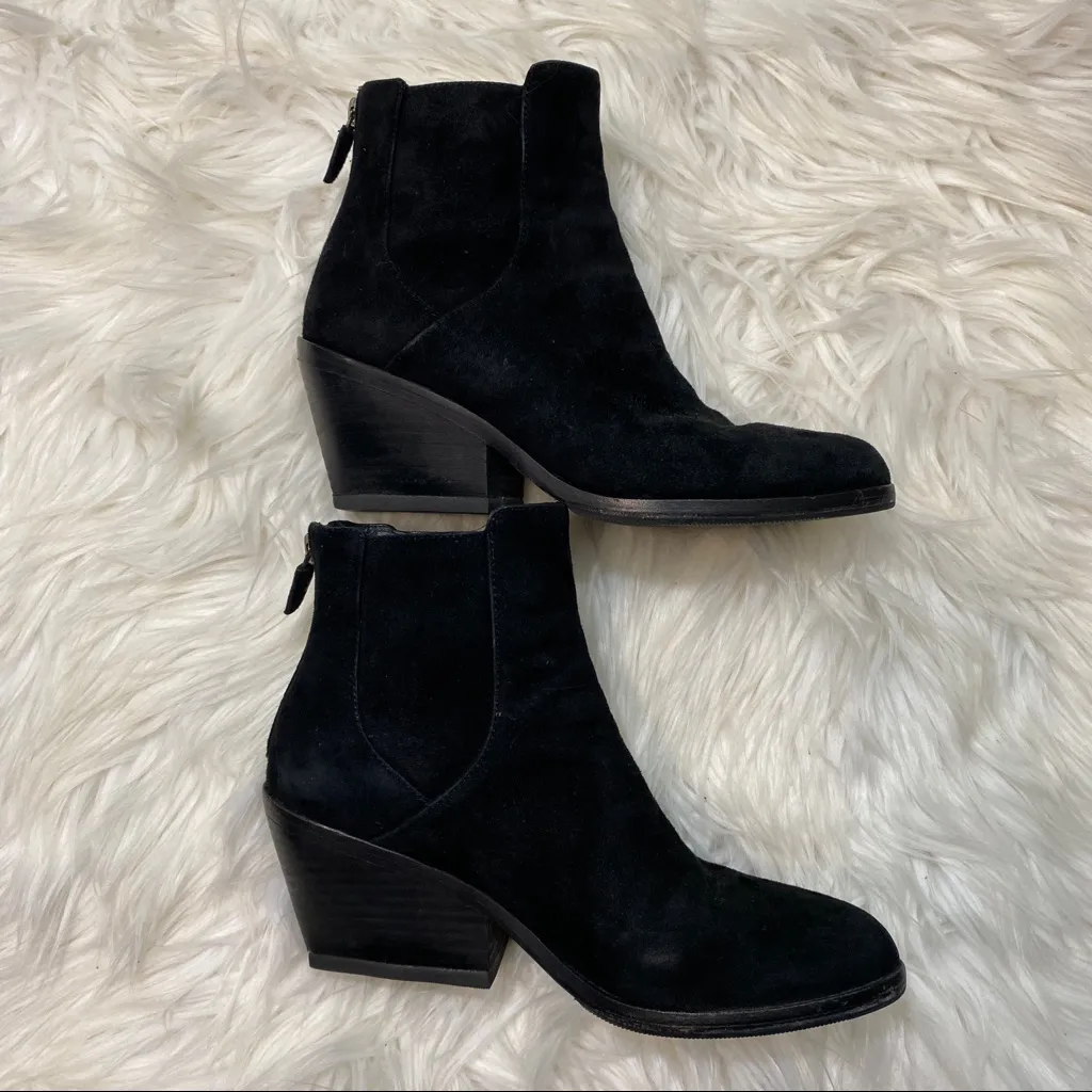Eileen Fisher Peter Black Suede Ankle Boots Booties size 6.5 - Image 4