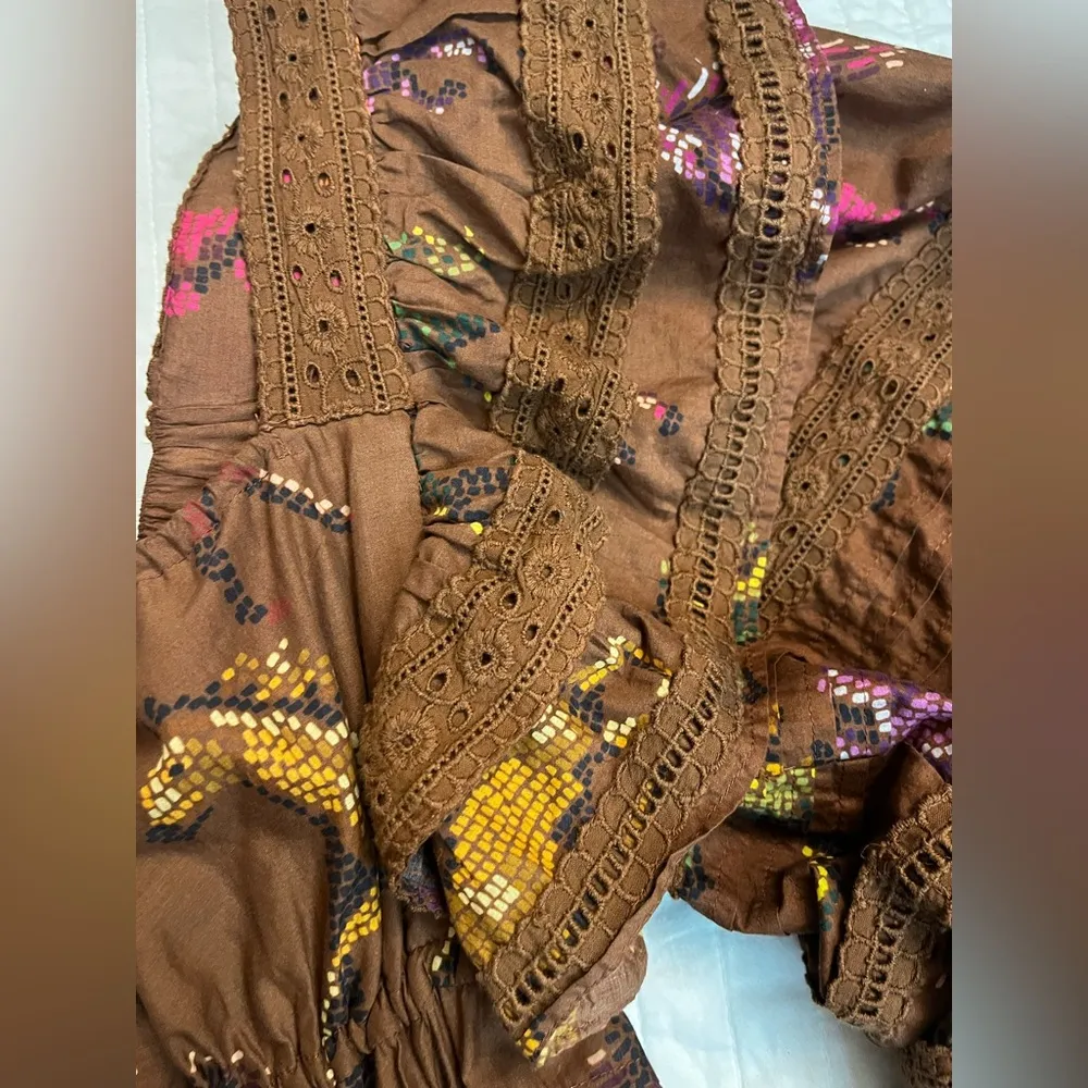 Farm Rio Brown Dotted Horses Maxi Dress - Image 10