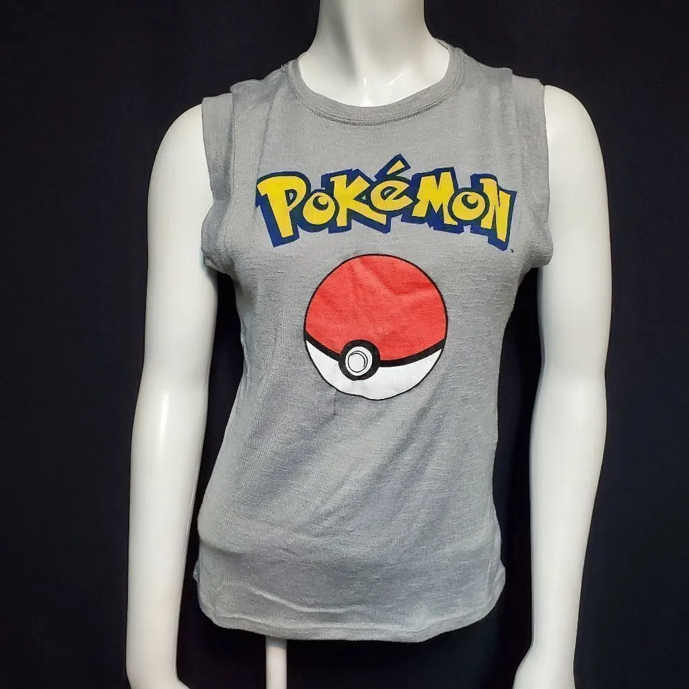 Pokèmon Gray Pokèball Logo Tank Top (S) - Image 2