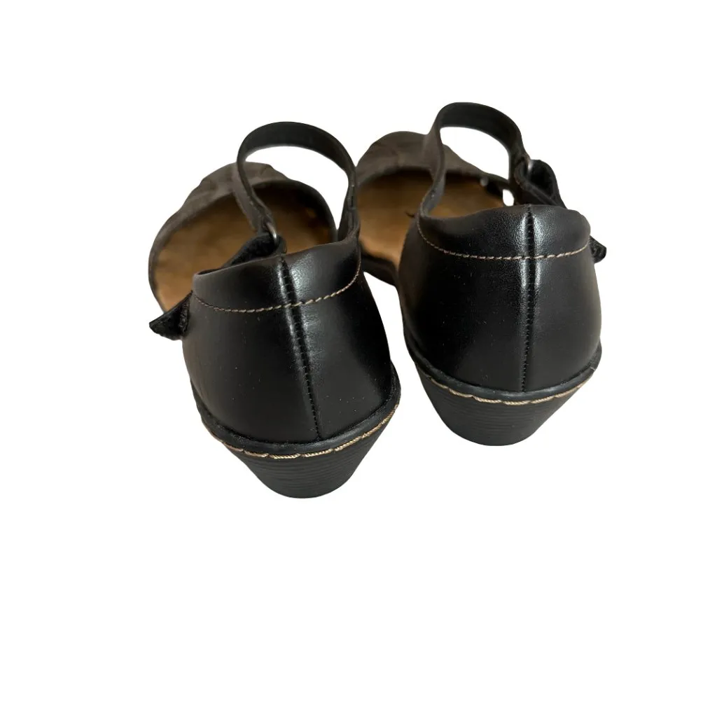 Clarks Wendy Estate Mary Janes Comfort Shoes Cutout Classic Black Size 8.5 + Box - Image 9