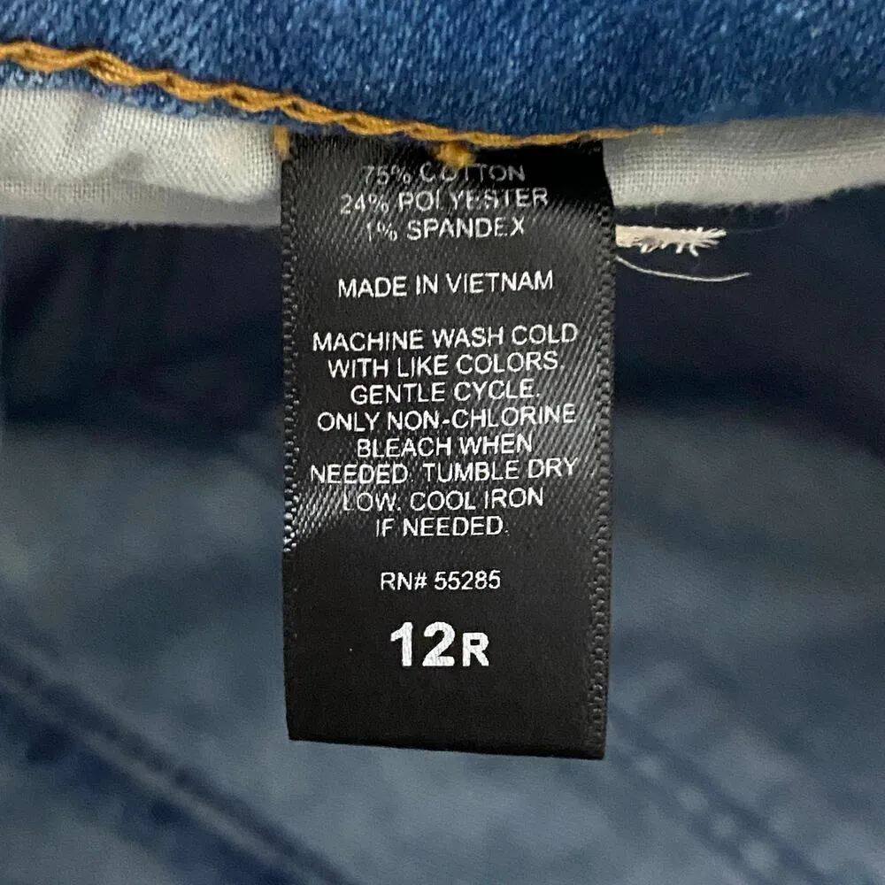 Express Womens Wide Leg Cropped Flare Jeans Size 12 High Waisted Boho Festival - Image 7