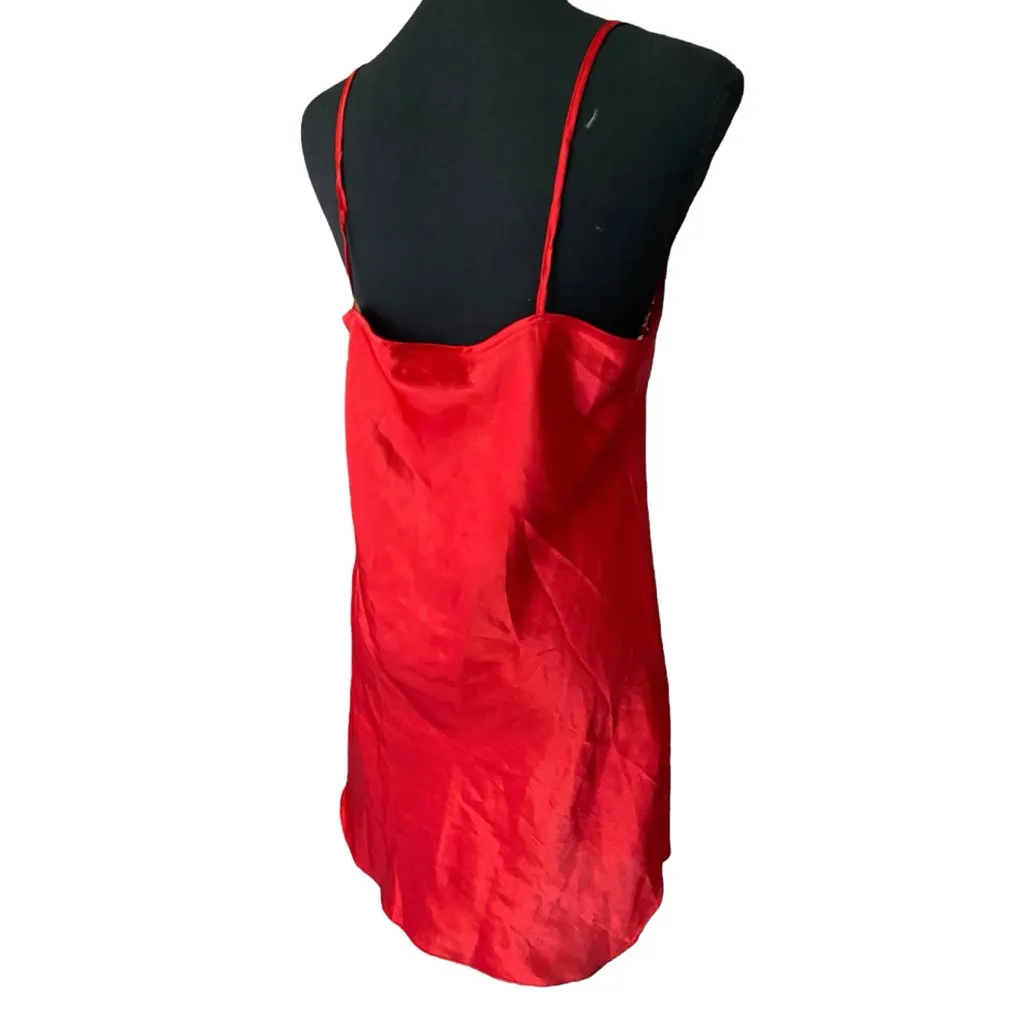 Vintage California Dynasty Red Lace Hem Silky Slip Dress | Dreamy Lingerie Size M - Image 6