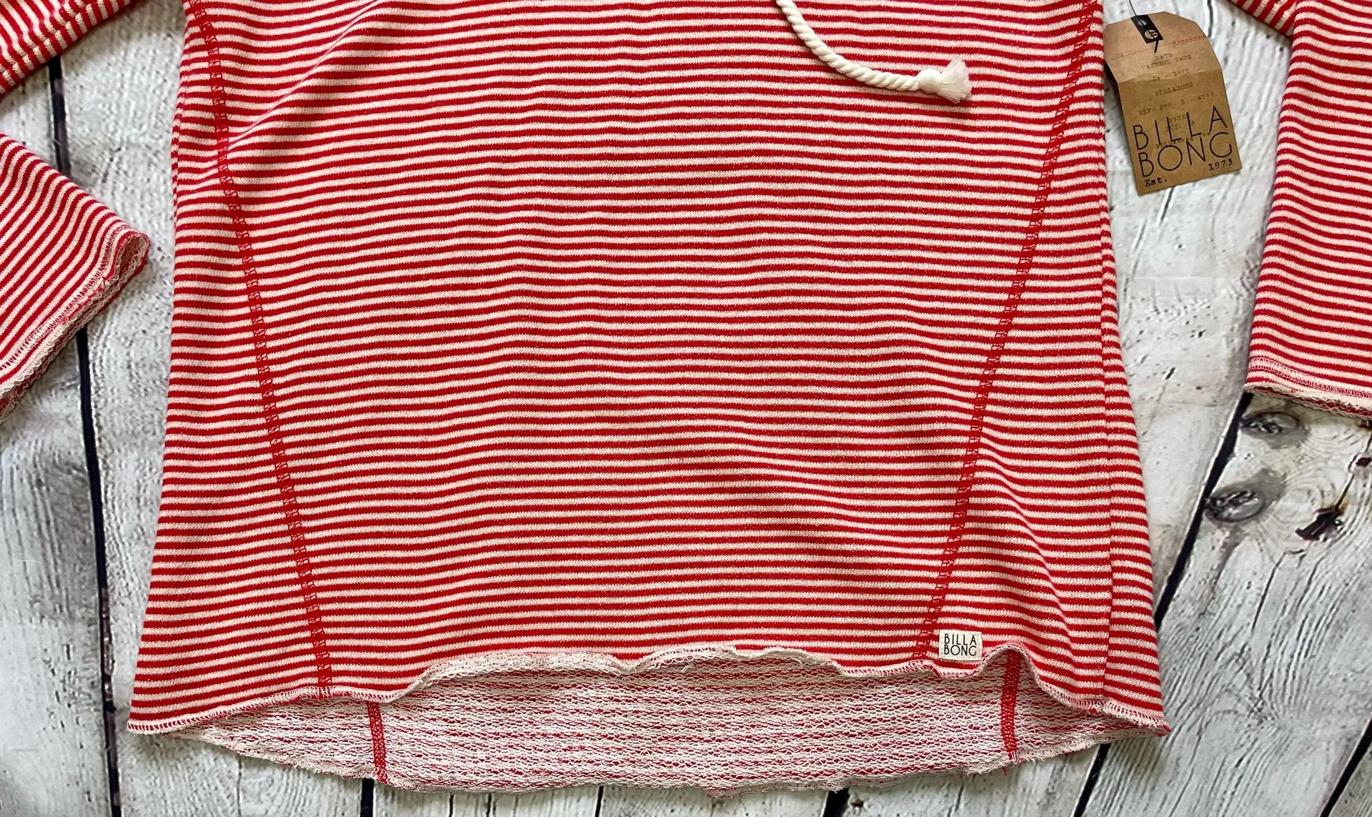 Red & White Striped Pullover Hoodie NWT! - Image 7