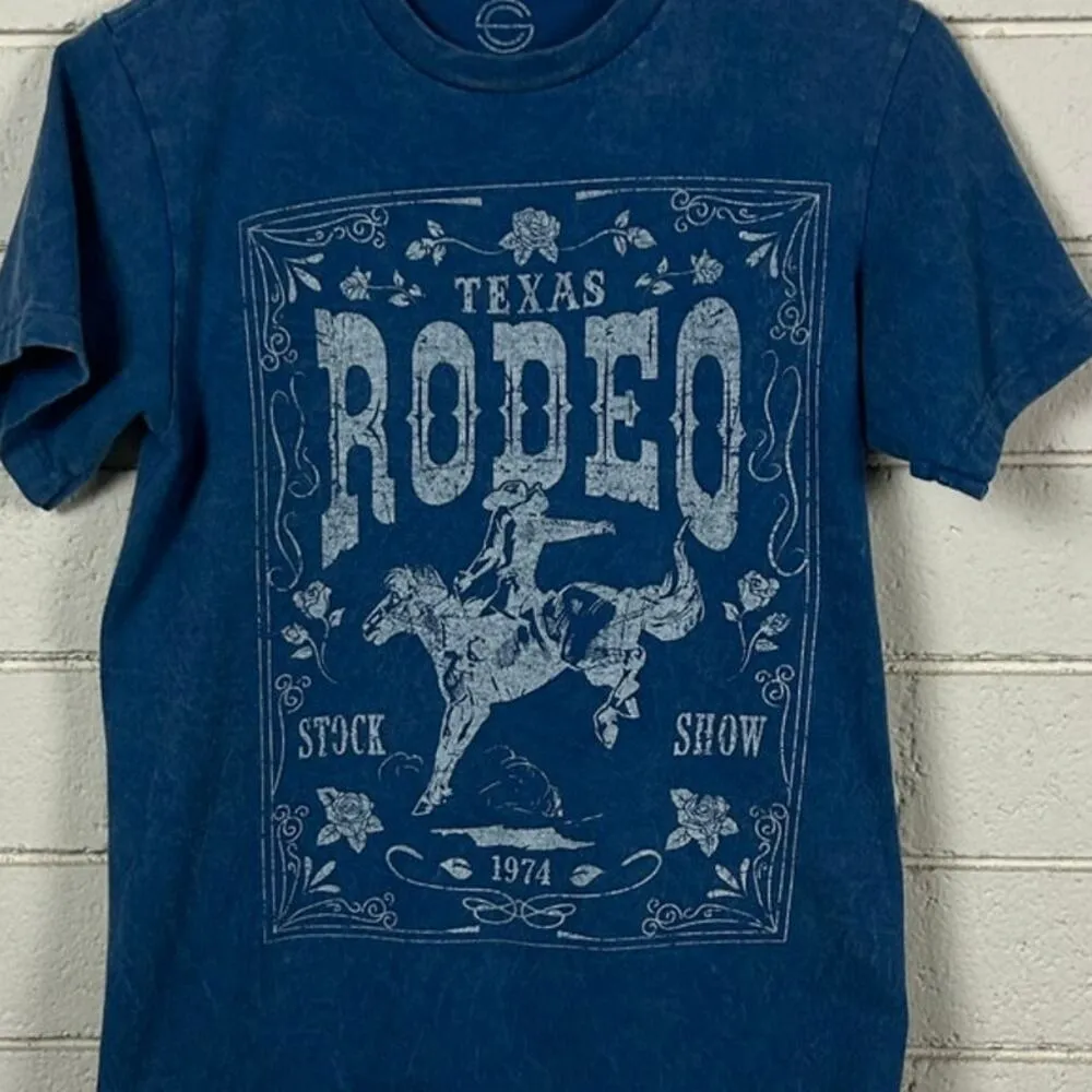 Social Culture Texas Rodeo Blue Tee size XS - Image 4