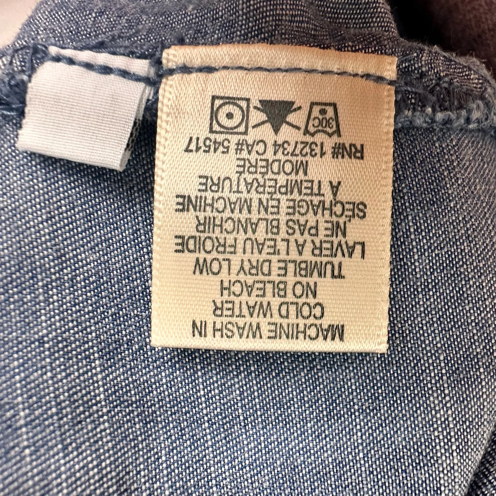 Cloth & Stone Anthropologie Chambray Striped Sleeveless Shirtdress Sz Small - Image 3