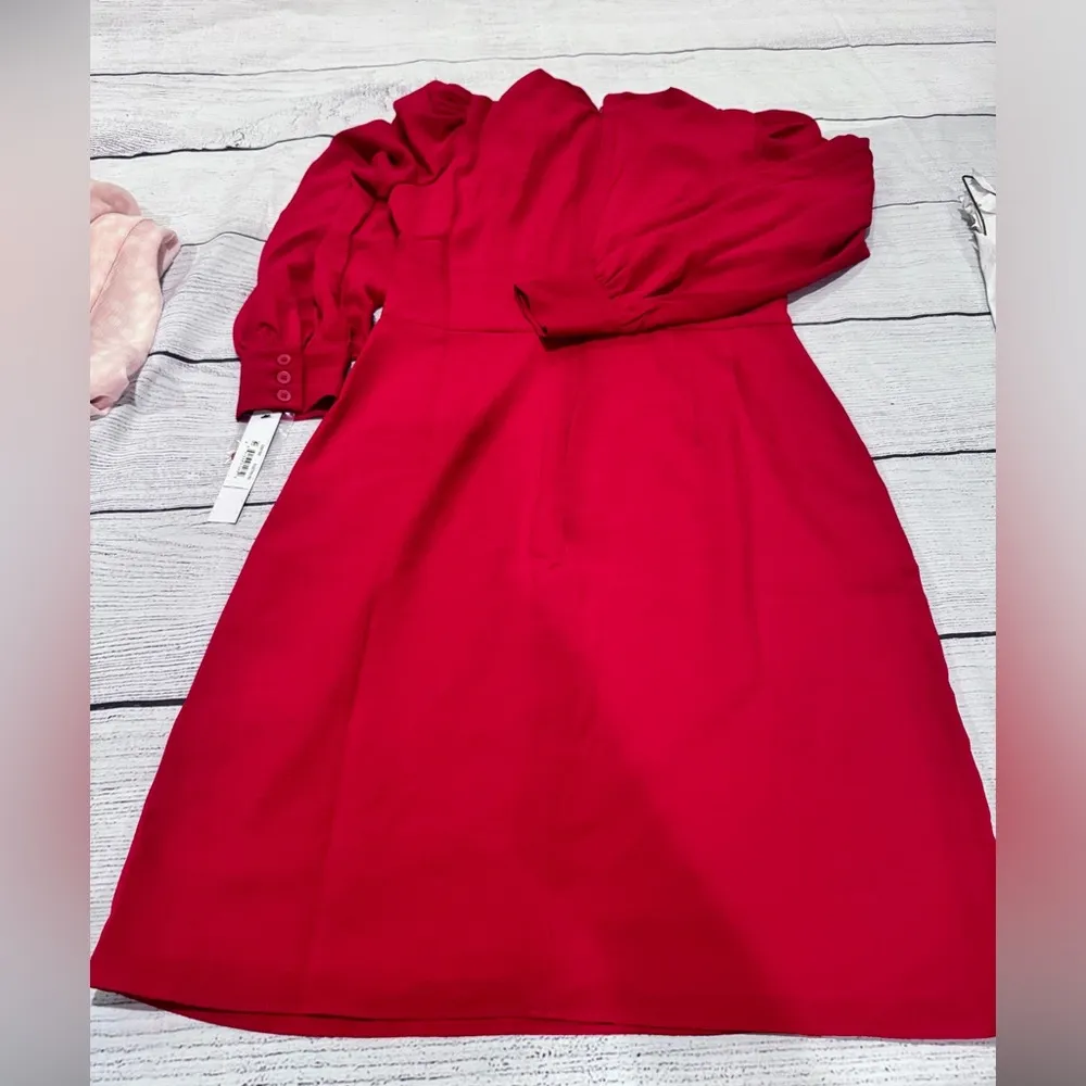 Maggy London Bubble-Crepe Blouson-Sleeve Mini Dress - Image 10