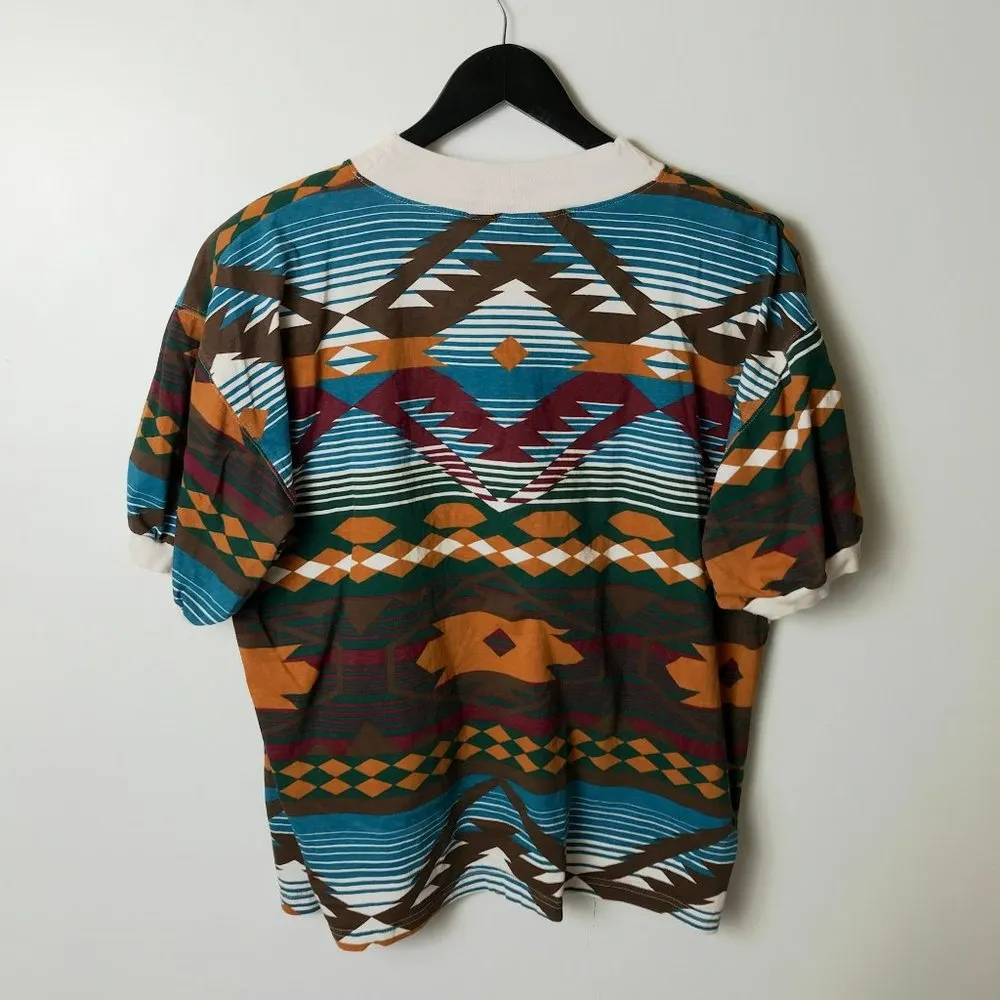 Vintage Gitano T Shirt Womens Plus Size 3X Aztec Southwest All Over Print AOP - Image 2