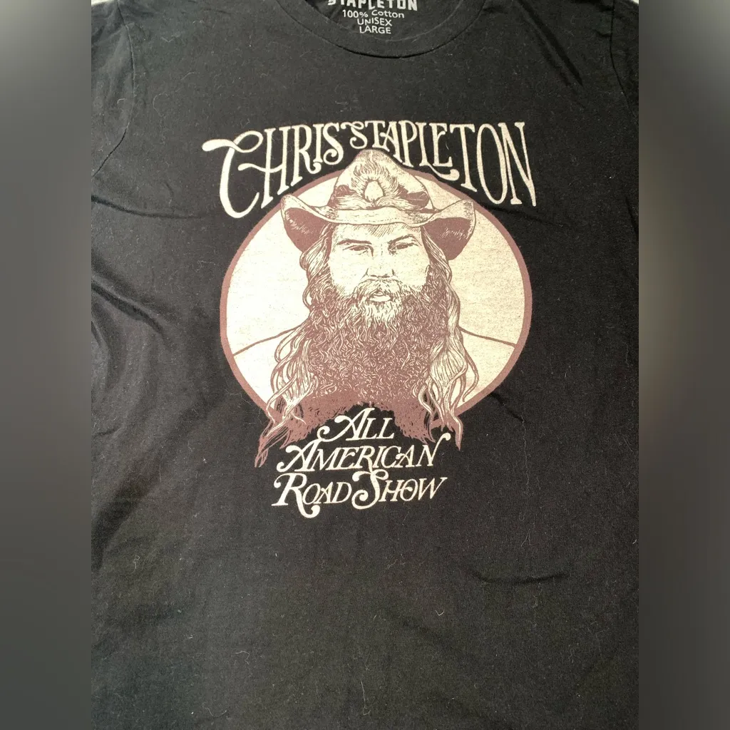 Chris Stapleton all American road show large tee Black - Image 2