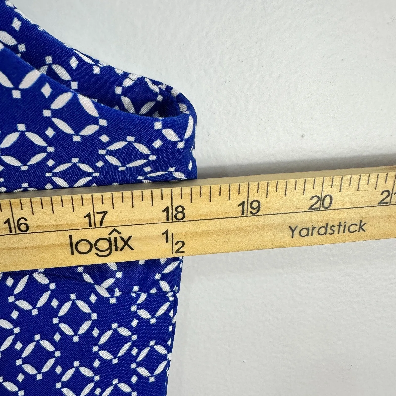 Mario Serrani Dress‎ Women 10 Sleeveless Blue White Sheath Quiet Luxury Preppy - Image 5