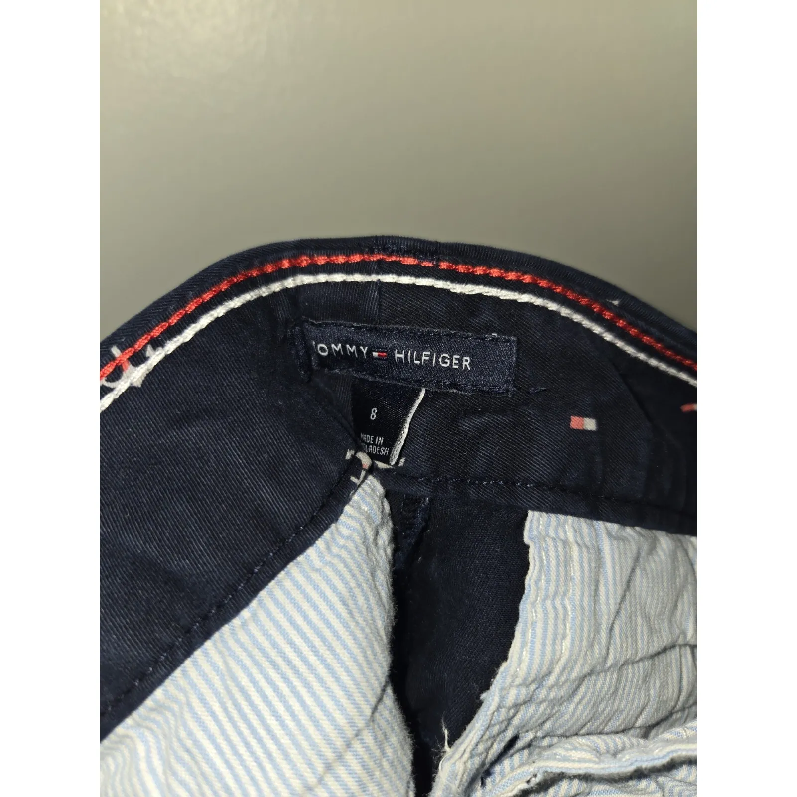 Tommy Hilfiger Blue Embroidered Monogram Tapered Chino Pants Women's‎ Size 8 - Image 5