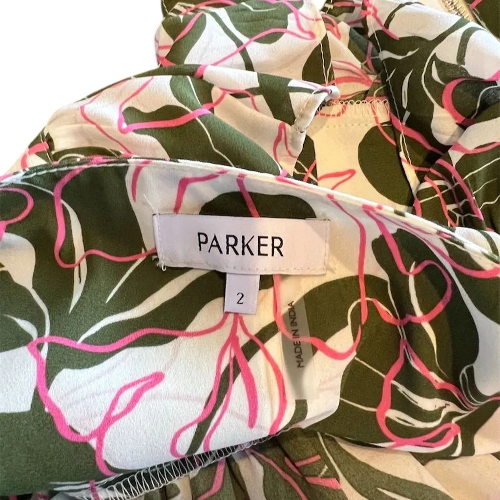 Parker Women's Floral Peplum Camisole Top Size 2 Multicolor - Image 3