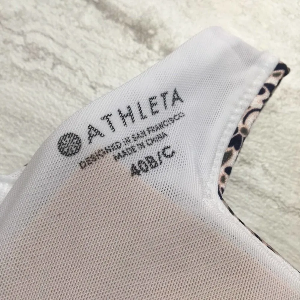 Athleta Aqualuxe Batik Bra-Sized Floral Mid Coverage Bikini Top 40B/C Adjustable - Image 7