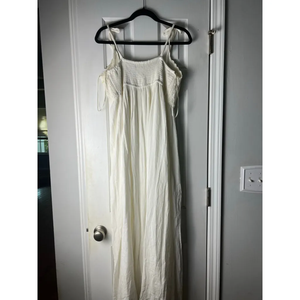Women's FOREVER 21 Plus White Crochet Maxi Dress XL Beach Vacation Resort Casual - Image 5
