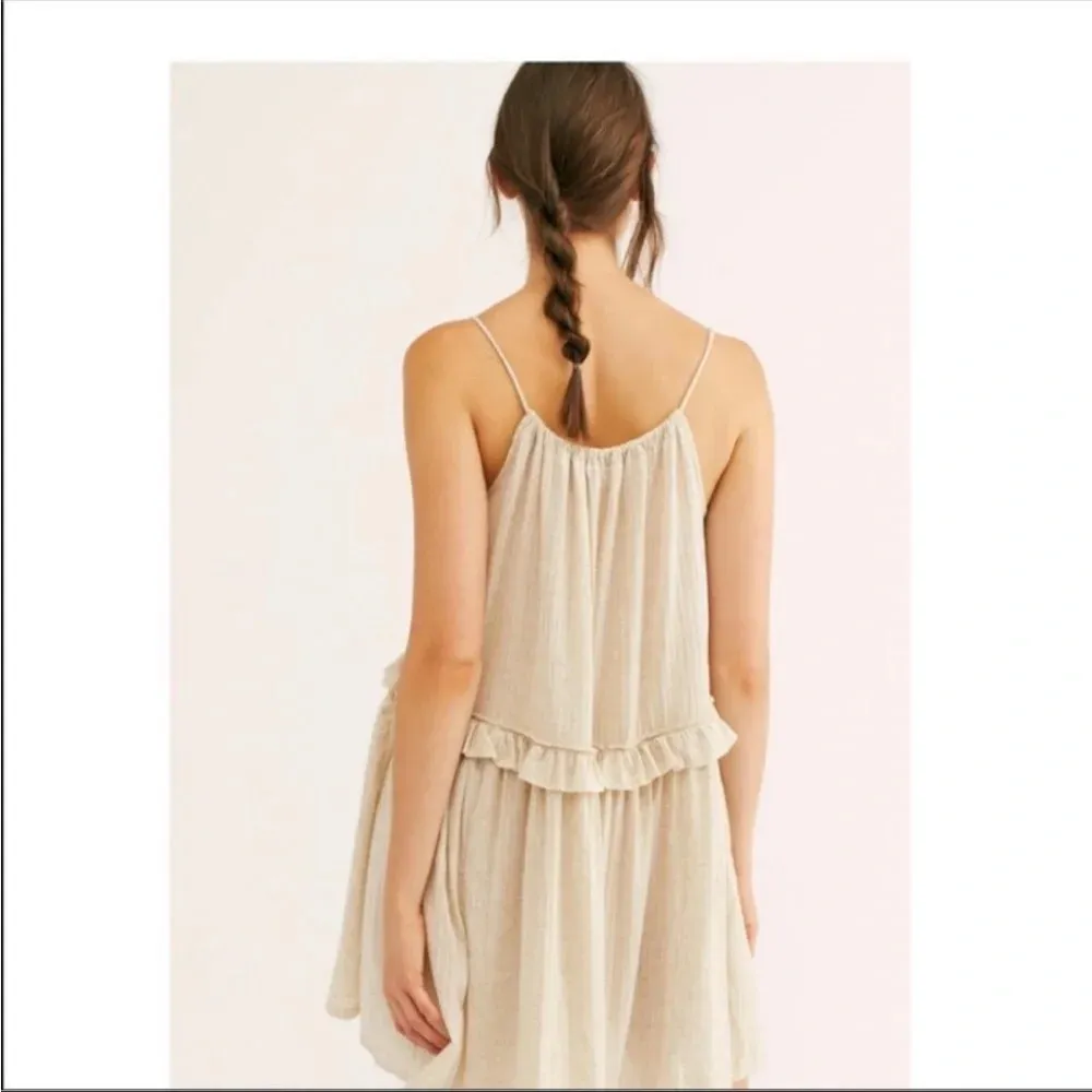 Free People FP BEACH Boho Tassel Rosalind Ruffle Tunic Dress - Image 3