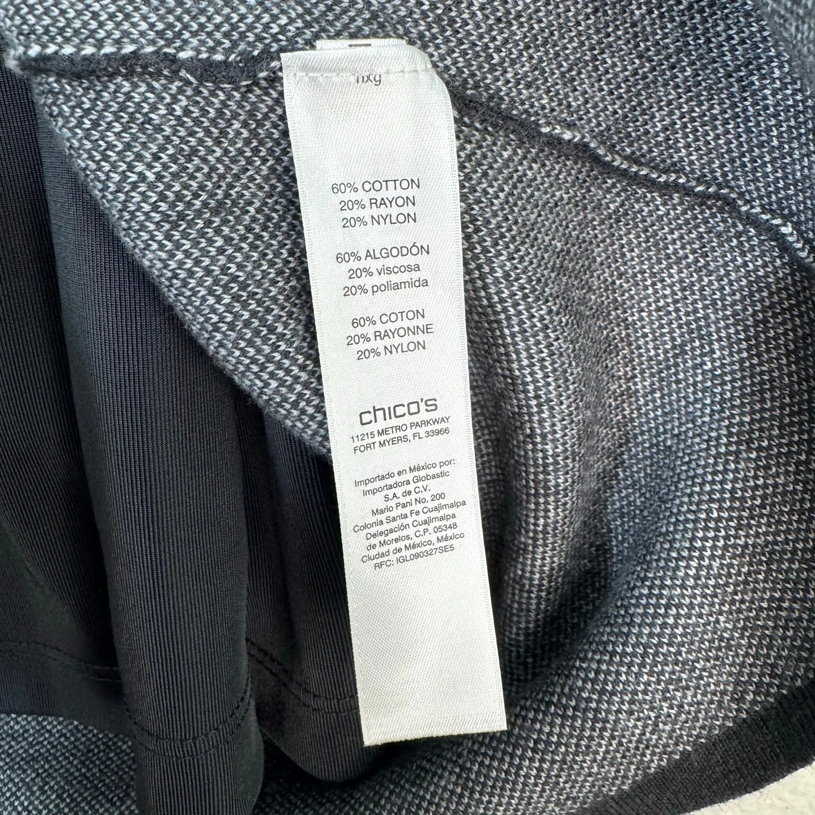 Chico's Easywear Charcoal Gray Tank & Open-Front Abstract Cardigan Size 0/Small - Image 7