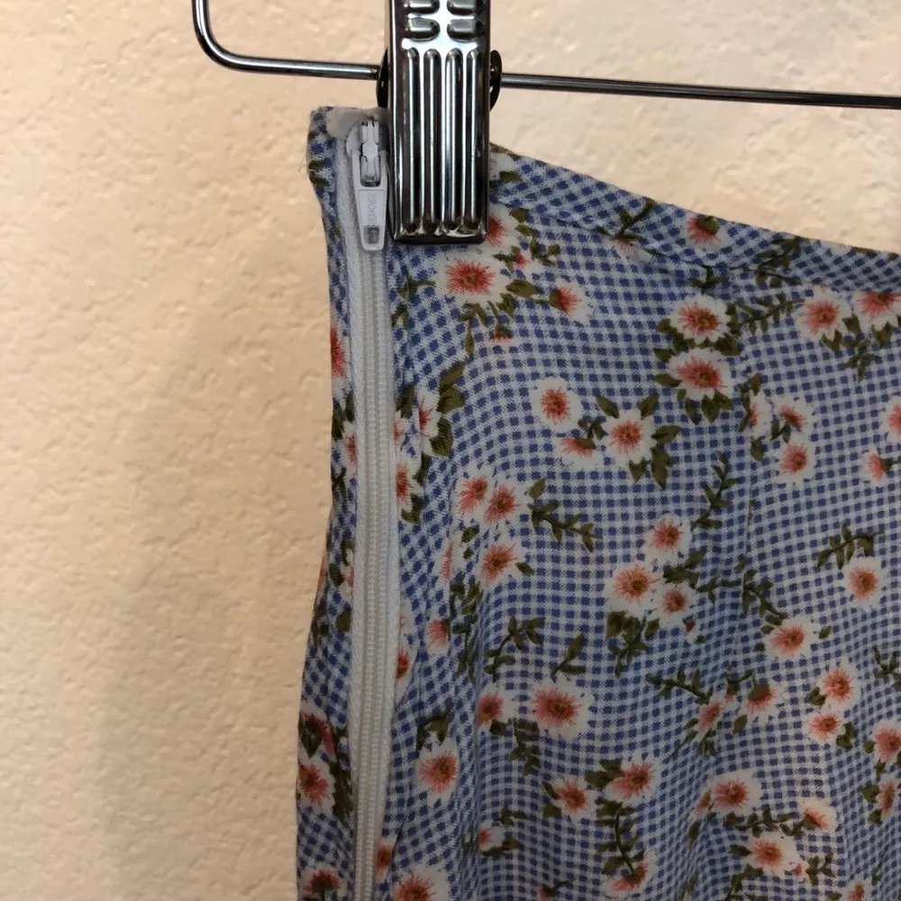 VTG 90s/00s BRENTWOOD Gingham Floral Maxi Skirt - Image 3