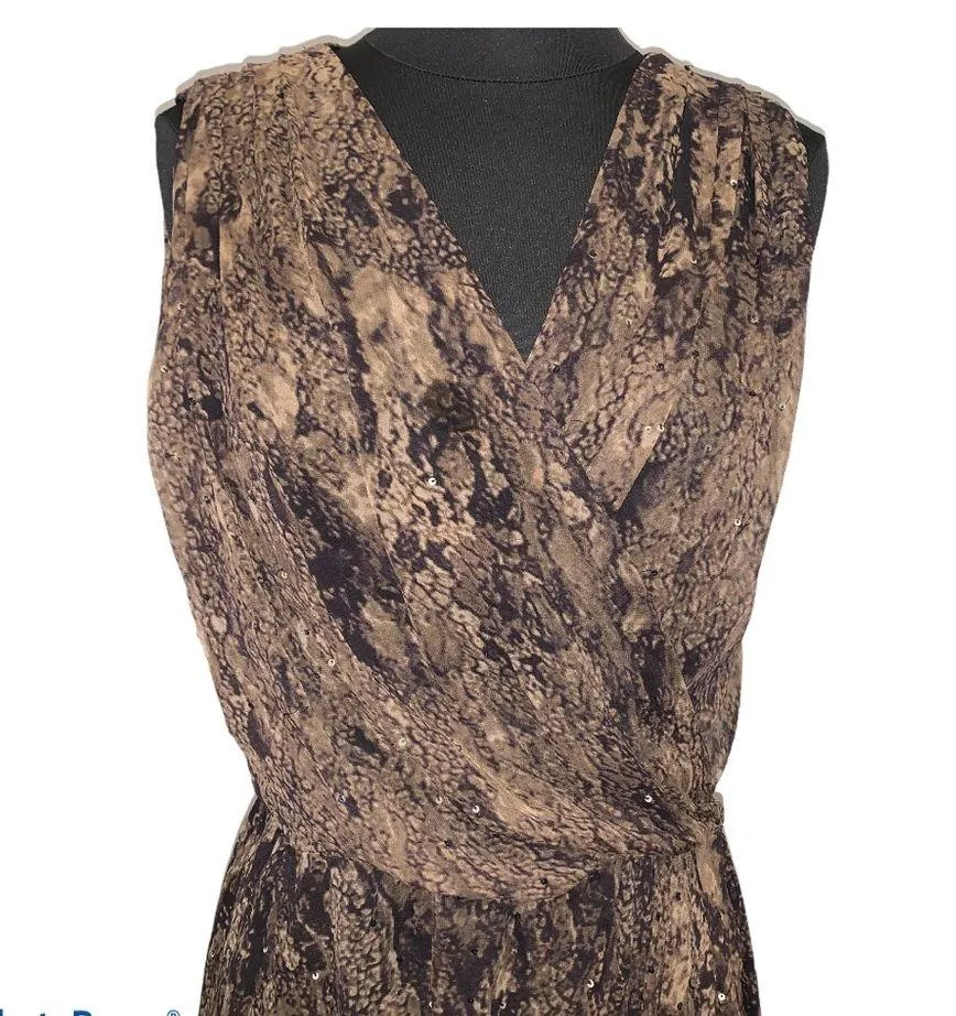 Haute Hippie Sequin Embellished Silk Wrap Dress L - Image 4
