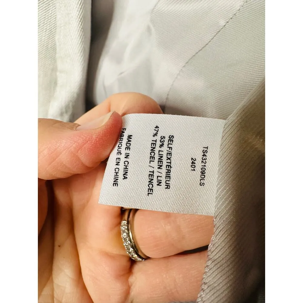 DEREK LAM 10 CROSBY Gray Linen Blend Sleeveless Taylor Vest Size 2 - Image 14