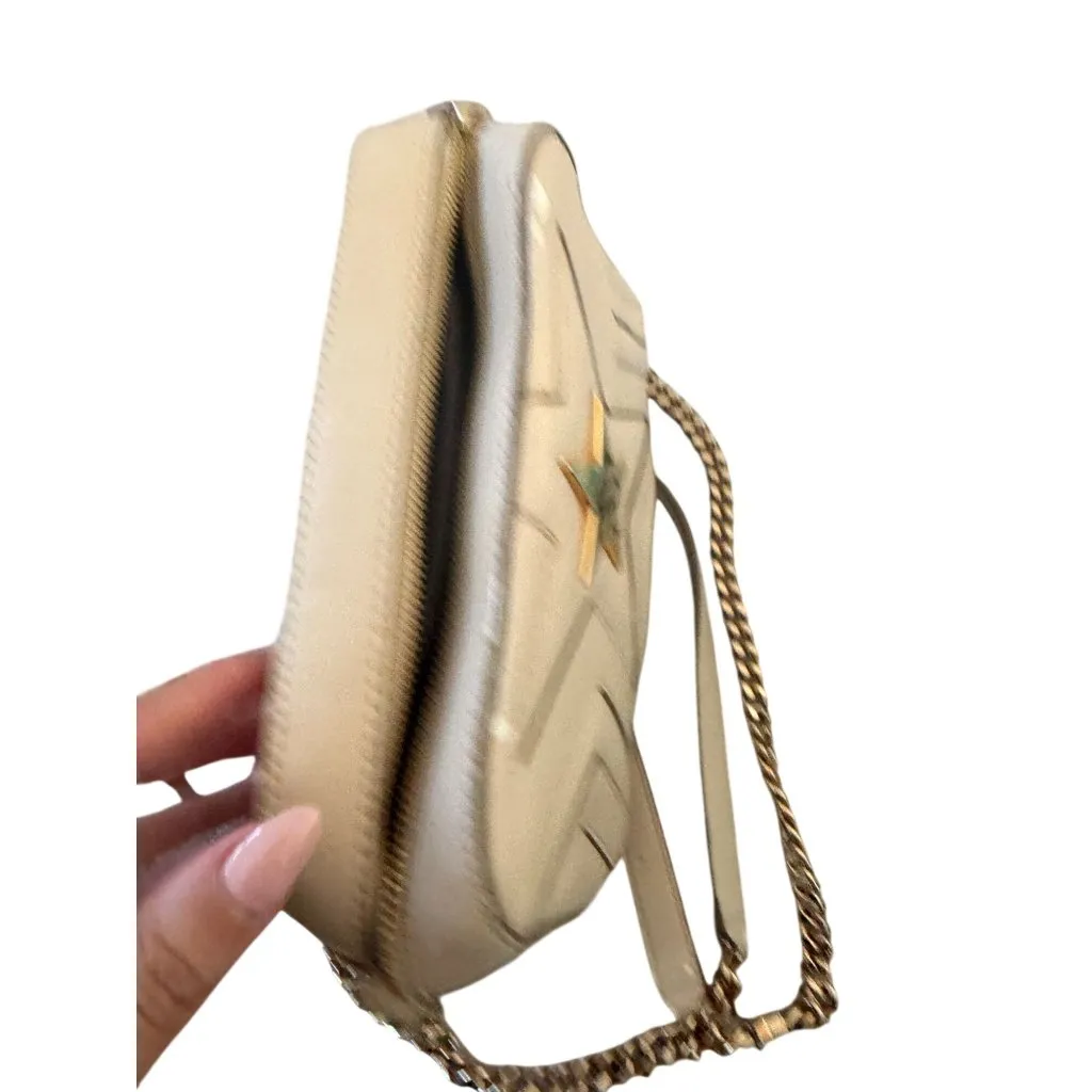 STELLA MCARTNEY Mini Star Beige Chain Crossbody Bag - Image 6