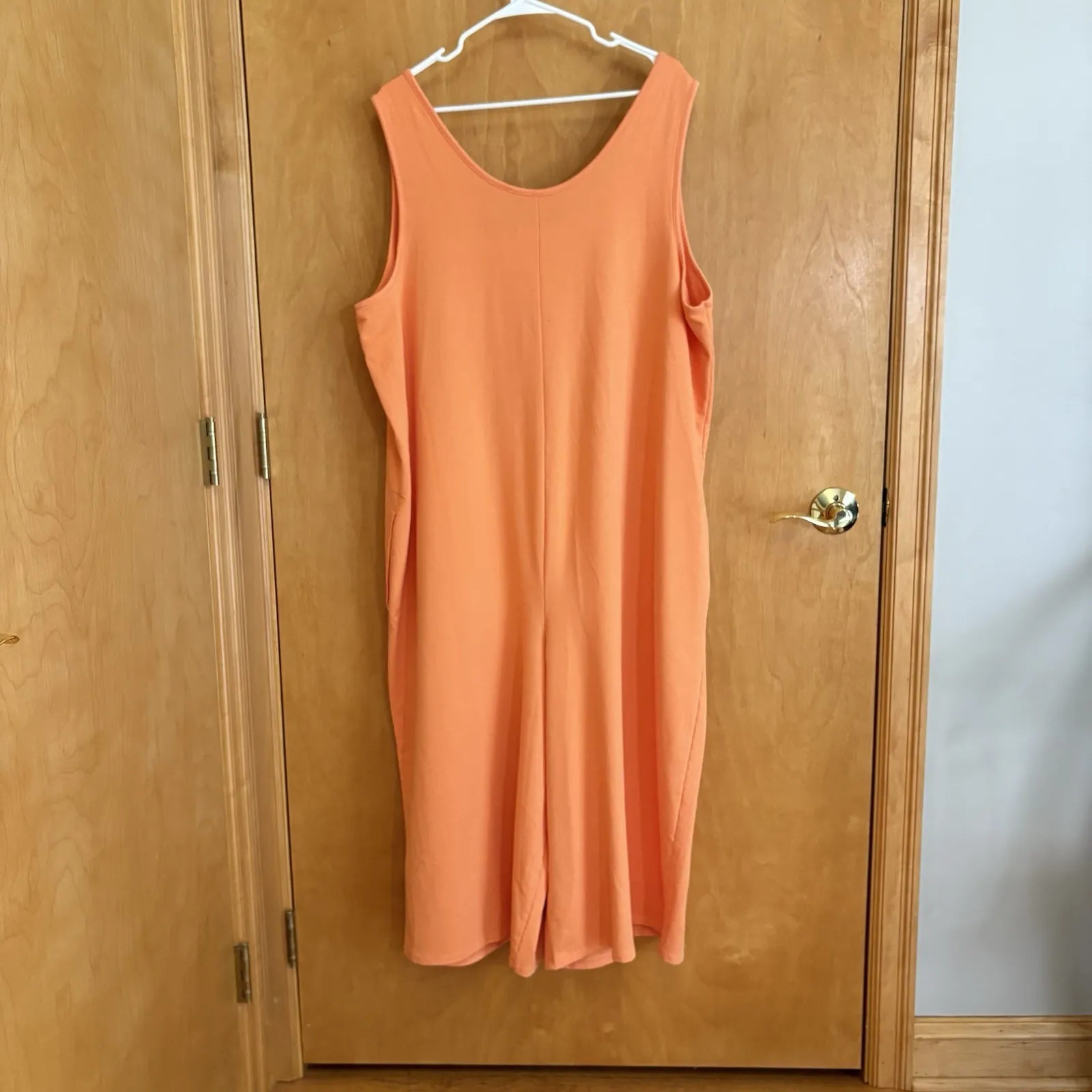 AnyBody.‎ Any Body Modal Blend Orange Wide Leg Jumpsuit Romper Plus 2X Size XXL - Image 7