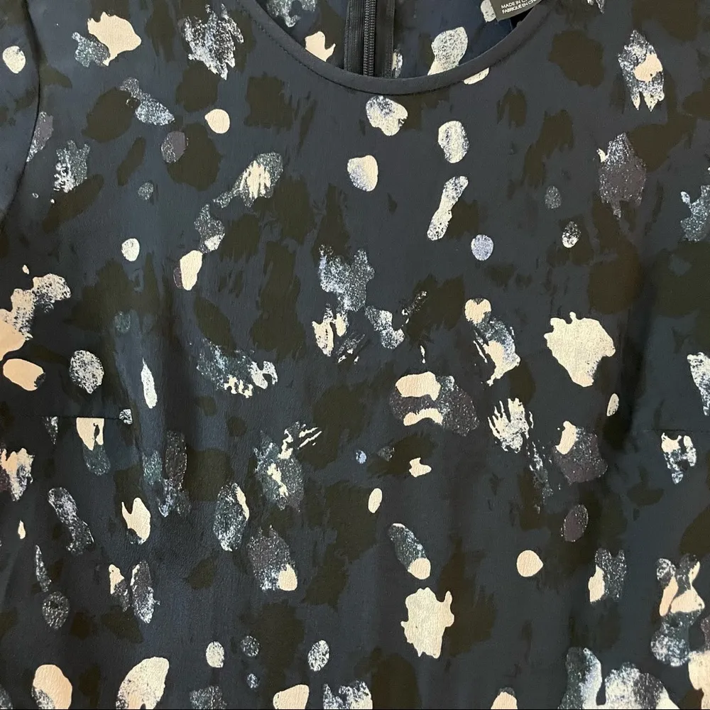 Club Monaco NWOT Navy Pattern Silk Dress - Image 7