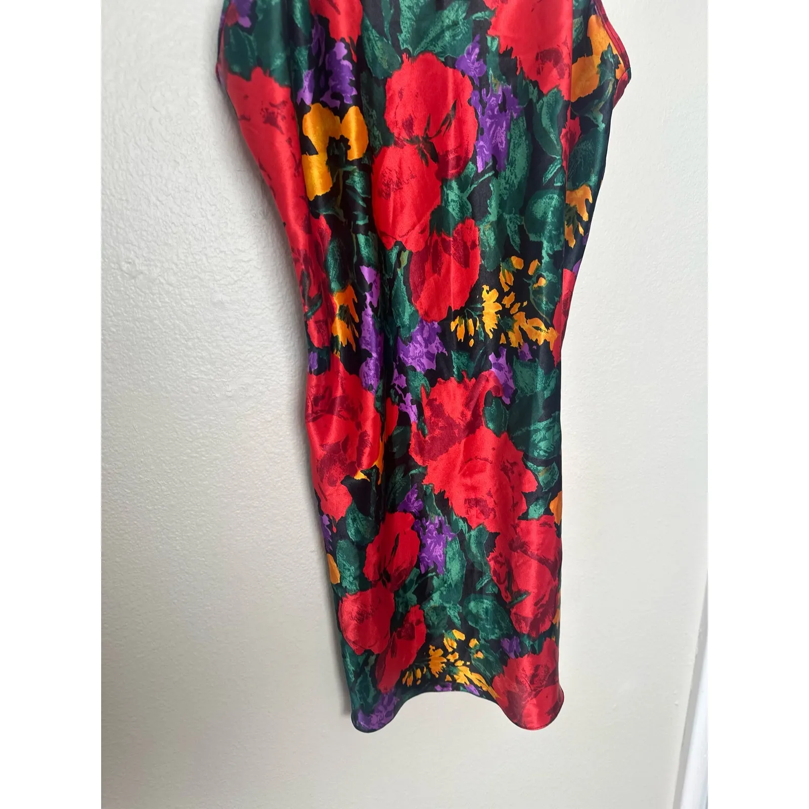 Vintage Victoria's Secret Gold Label Rose Floral Satin Mini Slip Dress Nightie - Image 8