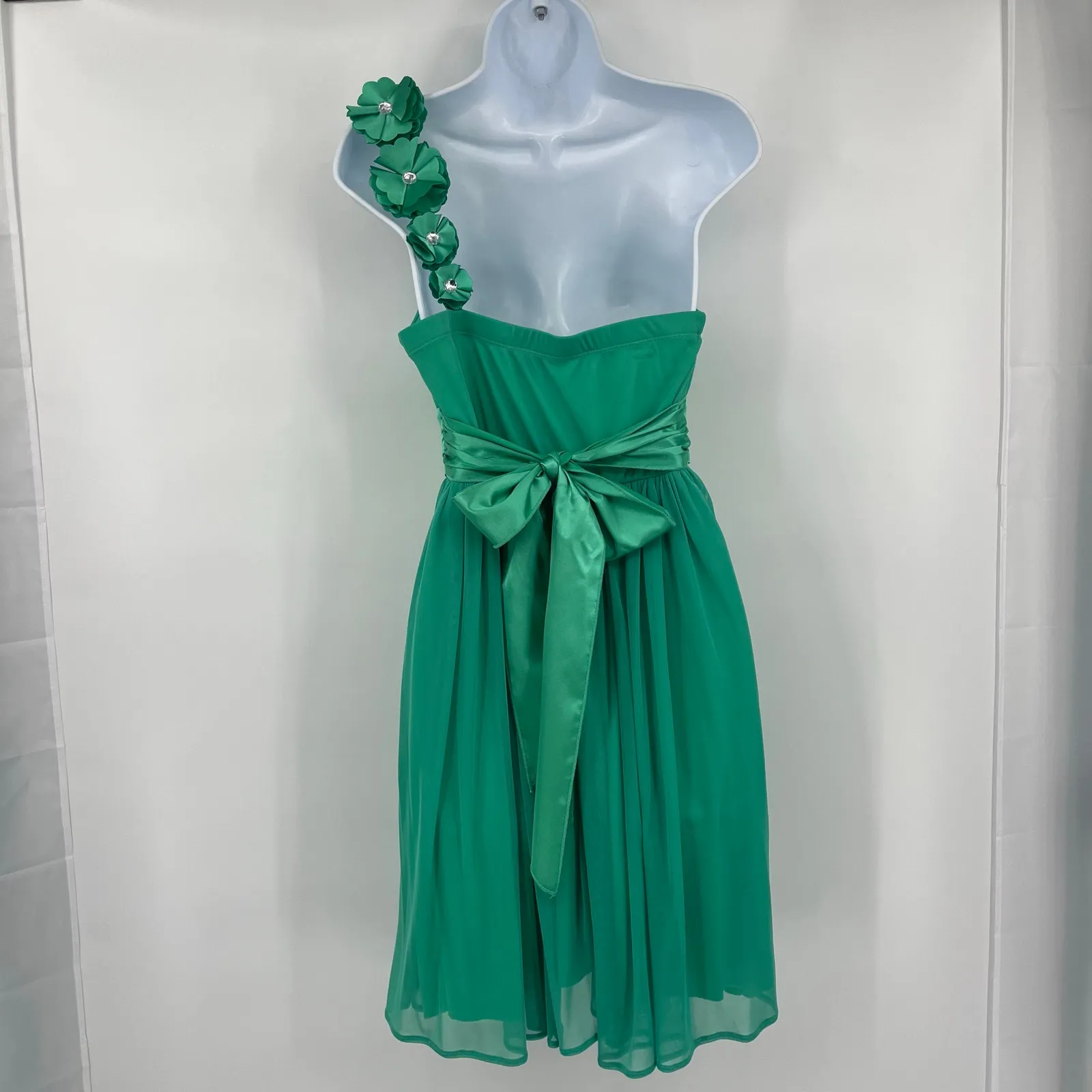 Y2K Sequin Hearts One Strap Babydoll Dress Sz L Hoco Floral Coquette Romantic - Image 6