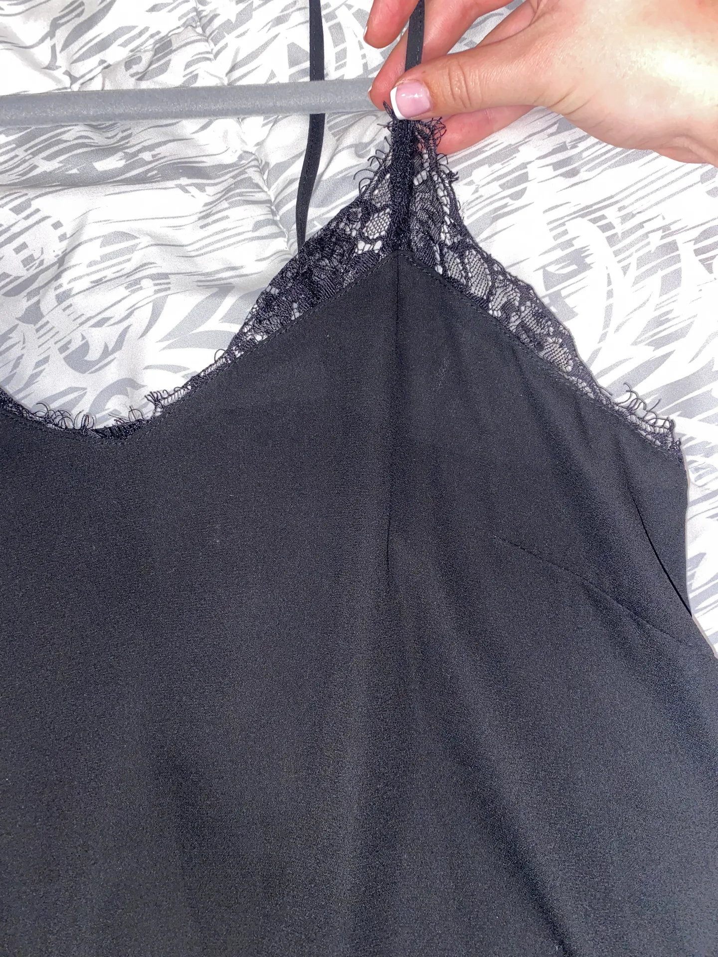 Black Lace Lined Tank Top - Image 4