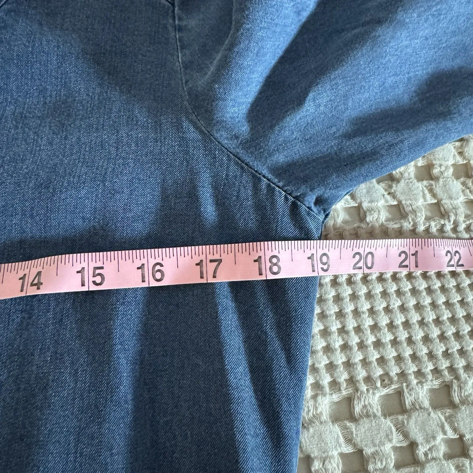 Soft Surroundings Positano Getaway V Neck Shift Dress Sz S Chambray Denim Tencel - Image 9