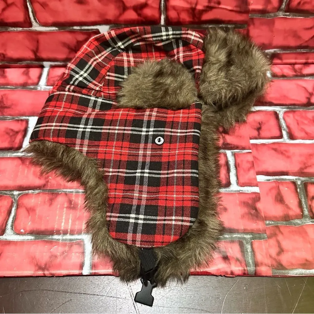 Trulfit faux fur Ear flap winter hat Red - Image 7