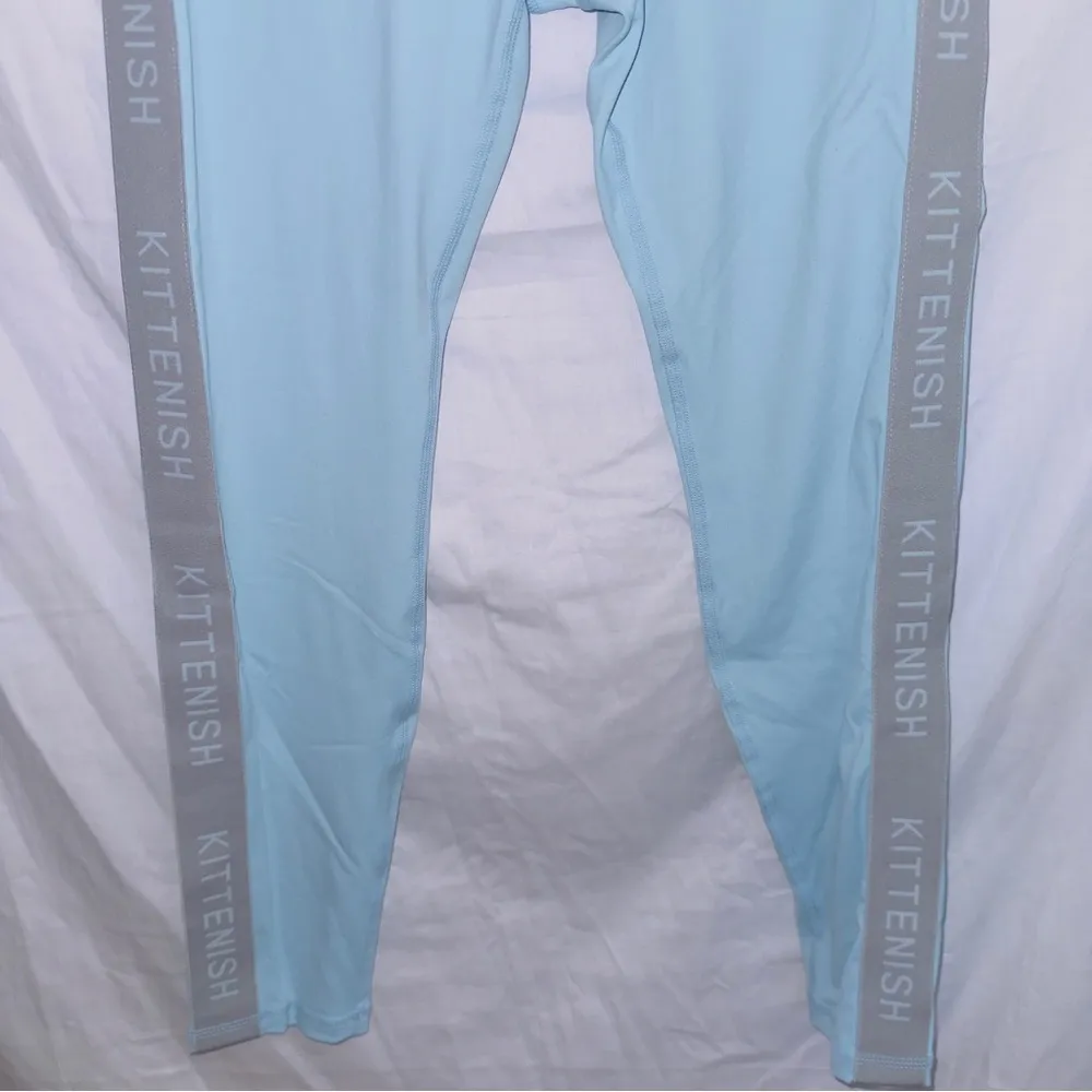 Kittenish Blue High Waisted Athletic Ankle Length Leggings size large - Image 3