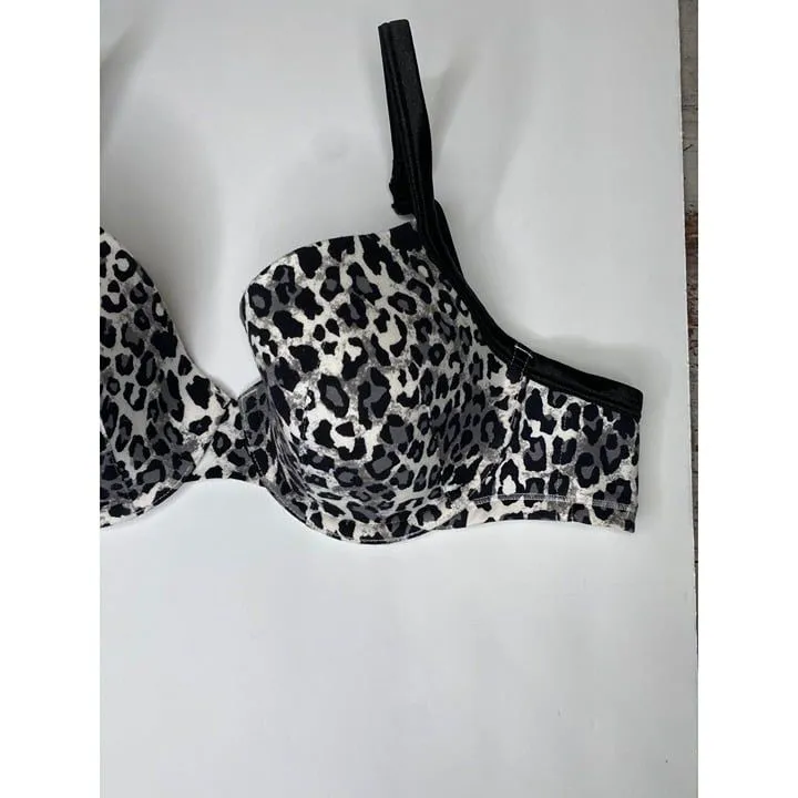 Cacique Leopard Cheetah Grey White Lined Bra 40C - Image 2
