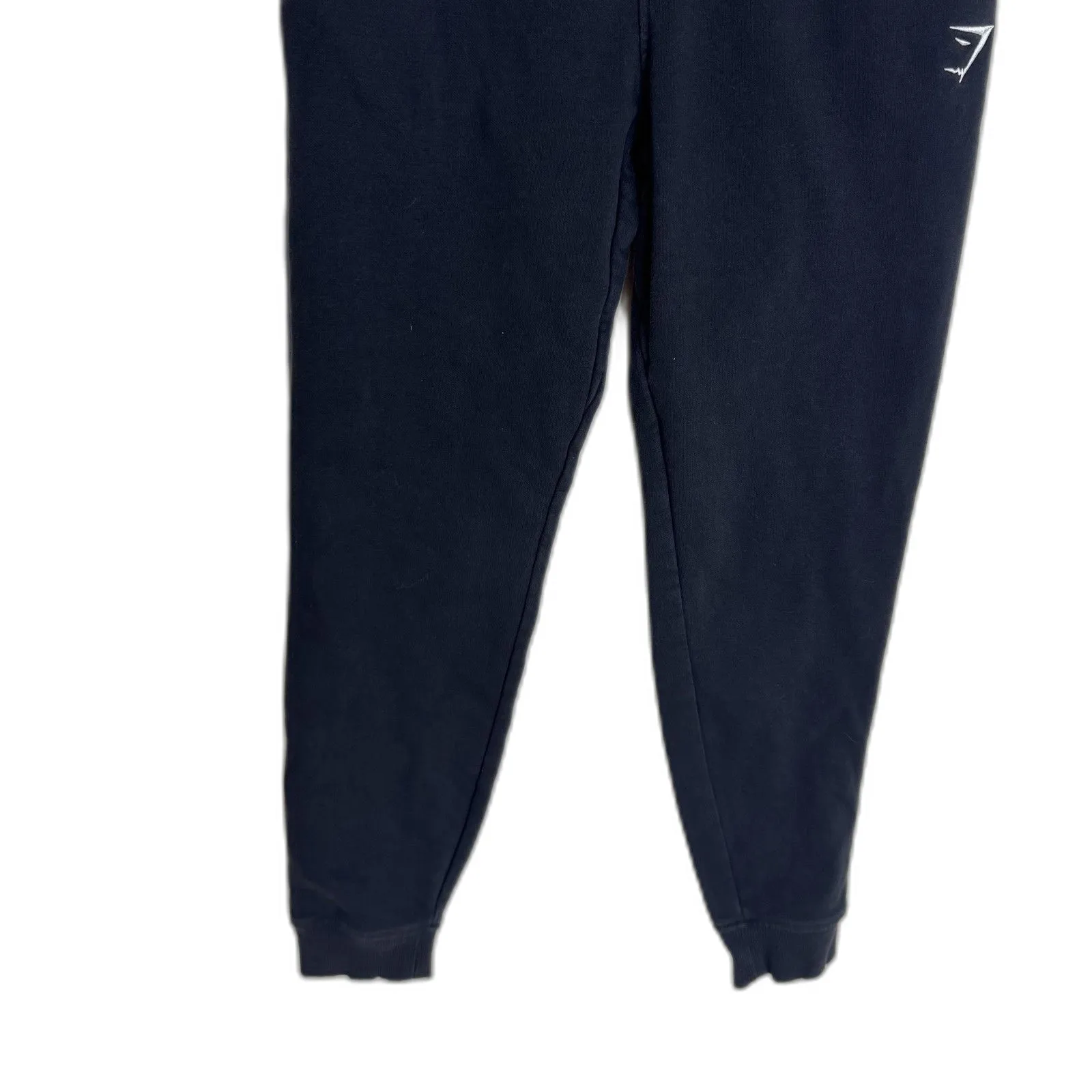 Gymshark Jogger Pants Medium Black Fleece Sweatpants Drawstring Cuffed - Image 3