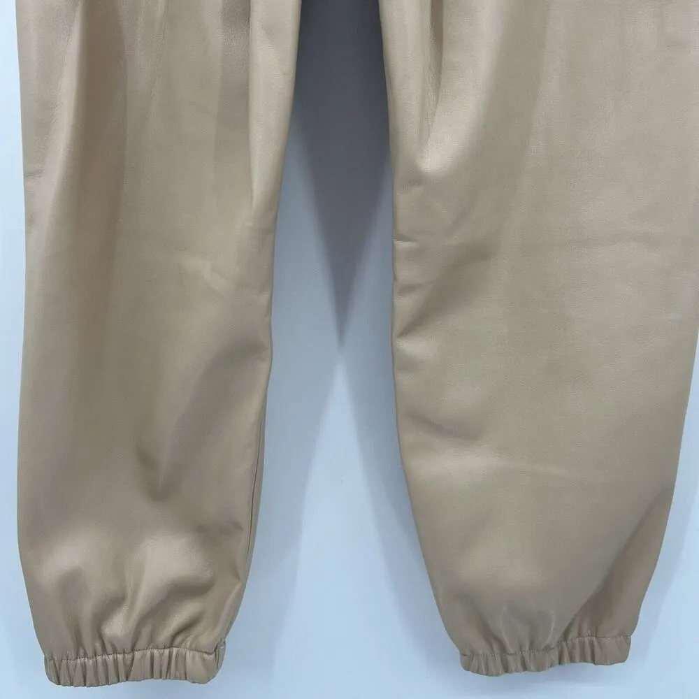 Vintage Havana‎ Faux Leather Joggers Trousers Paperbag Pants Women’s Size Large - Image 8