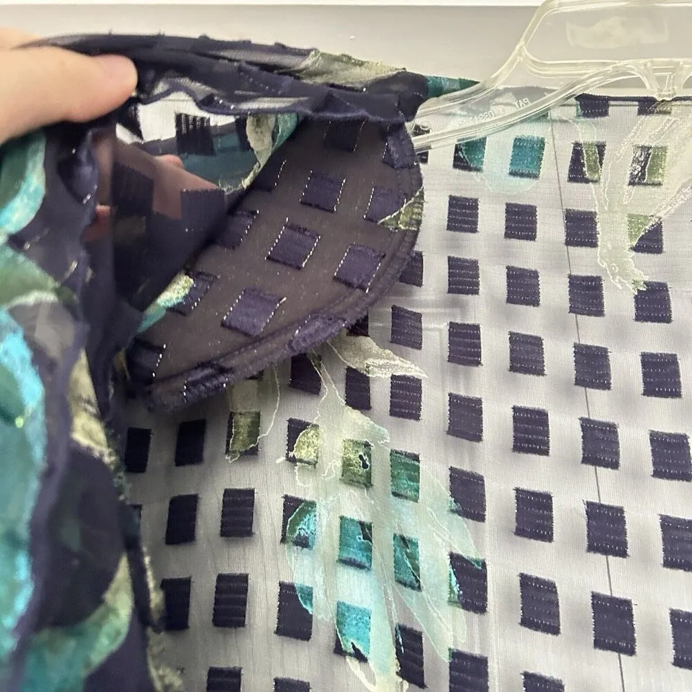 Size 16 Patra Lovely Cocktail Party Wedding Attire Dress Multicolor Cardigan Green - Image 8