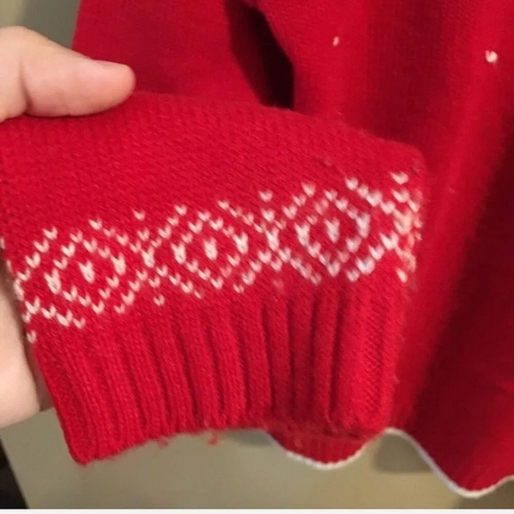 Vintage Red Snowflake Winter Holiday Size M - Image 3