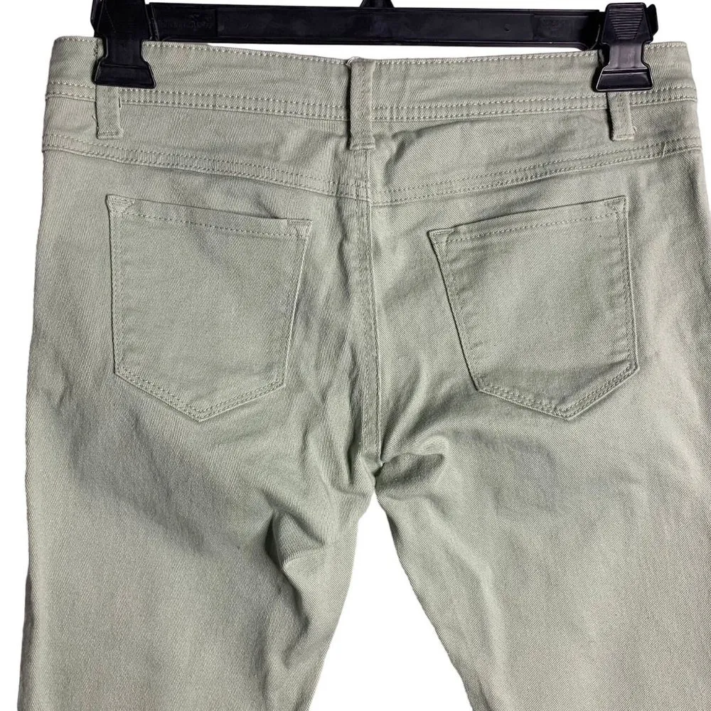 Wet Seal Mid Rise Jeggings Denim Skinny Jeans L Mint Green Pull On Back Pockets - Image 4