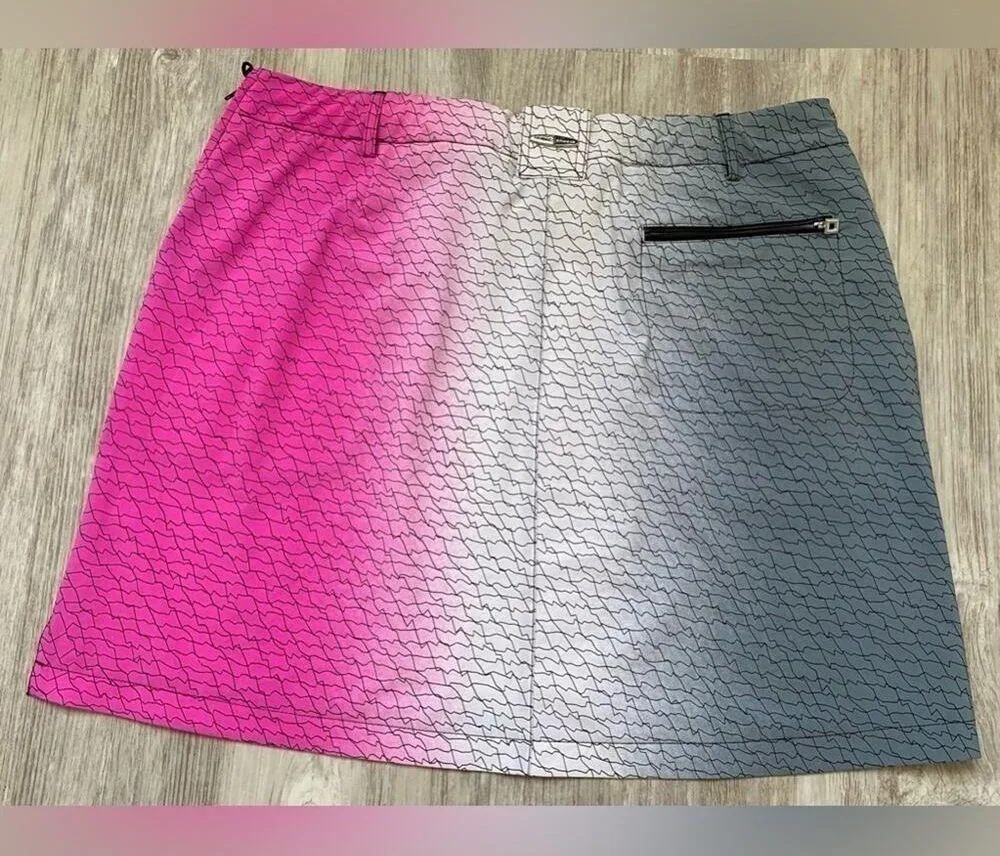 Jamie Sadock | Women's Multicolor Gradient Athletic Tennis PGA Golf Skirt | 14 Pink - Image 2