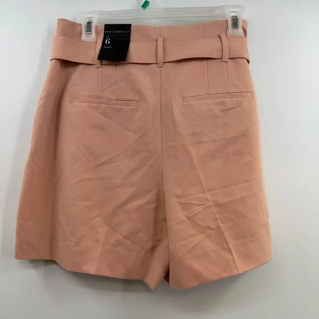 WHBM Extra High-Rise Belted Tailored Shorts in Bisou women's 6 NWT Wool blend - Image 3