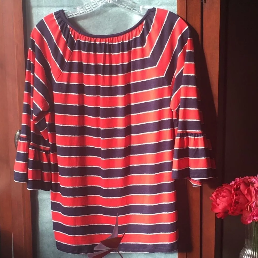 MICHAEL Michael Kors Rugby Stripe Scoop Neck Top - Image 4