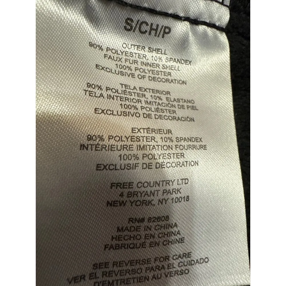 Free Country Women's Black Long Sleeve Full Zip Waterproof Rain Coat Jacket Sz S - Image 5