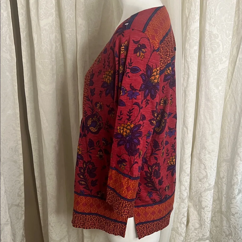 Coldwater Creek Red Floral Blouse - Image 4