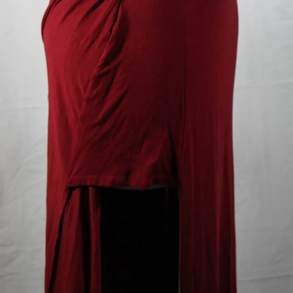 NWT Burgundy Cranberry Maxi Dress with Slits and Cross Stitch Cleavage - Image 14