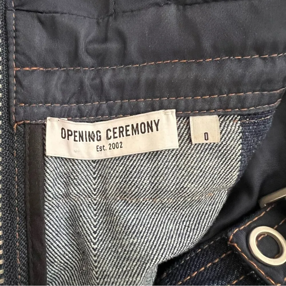 Opening Ceremony  Women’s Patchwork Navy Multi Denim Jeans Keyhole Mini Dress 0 - Image 4