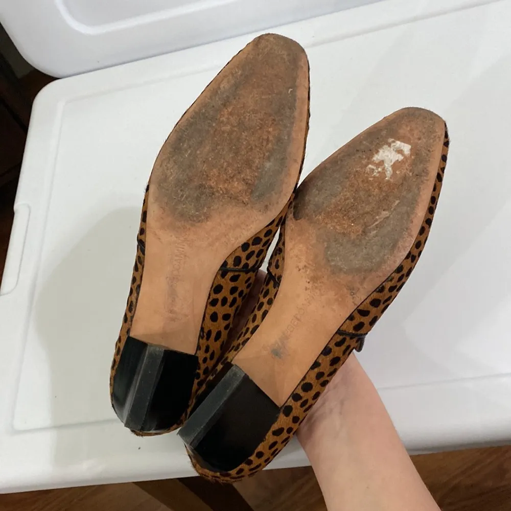 Rebecca Minkoff cheetah print calf hair smoking heeled loafers size 7 - Image 65