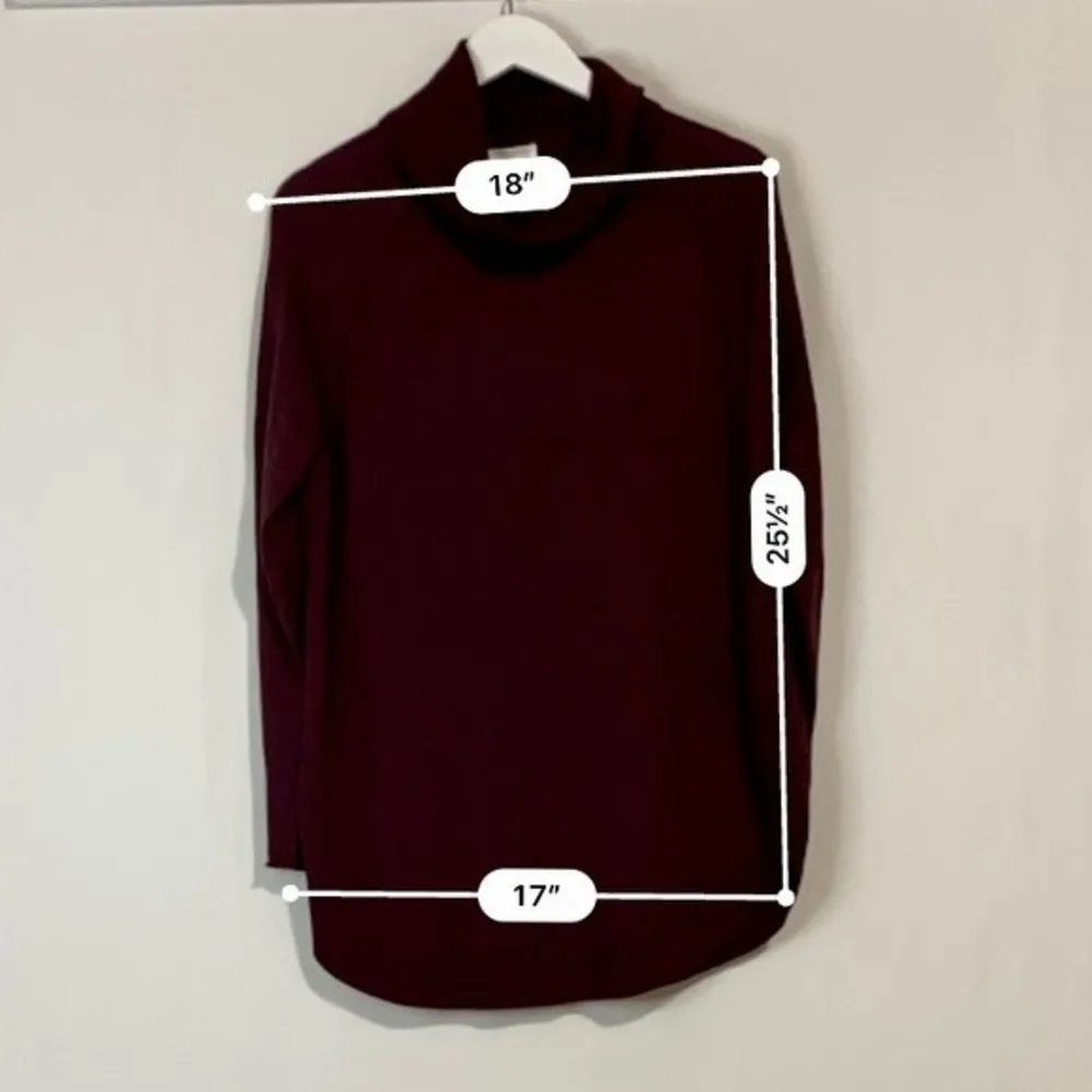 Caslon Women’s Cowl Neck Wool Blend Scoop Hem Sweater Purple Size Medium NWT - Image 7