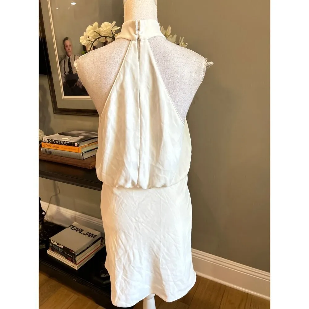 Amanda Uprichard Queens Mini Dress Ivory Womens Size Medium - Image 7